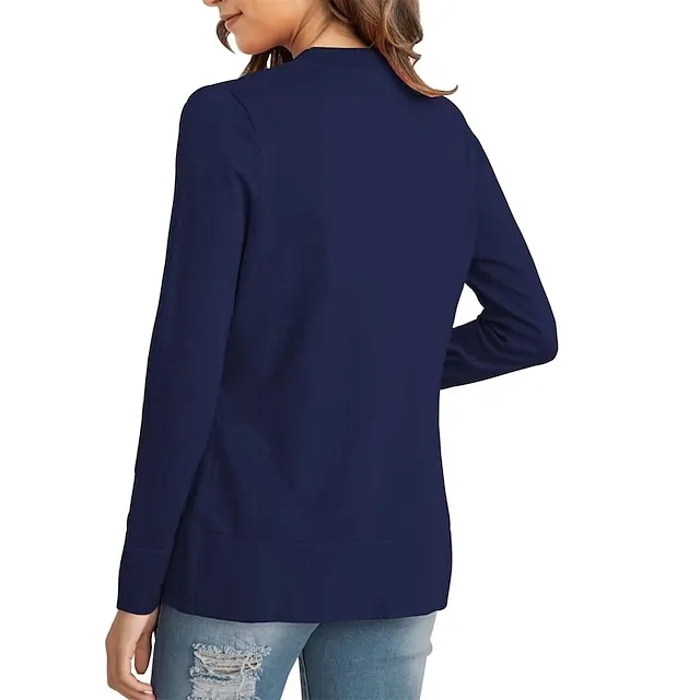 Women’s Knitted Cardigan Coat Classic V Neck Long Sleeve Open Front Sweater Fall Solid Color Cardigans Wine S M L f6223ce333d3d4b0b5607d881a78be1c