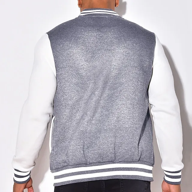 Men’s Lightweight Jacket Bomber Jacket Varsity Jacket Outdoor Daily Wear Warm Fall Winter Color Block Fashion Streetwear Stand Collar Regular Black Wine Red Purple Light Grey Jacket 4b048c7613e7b20d32baac97d9789be0