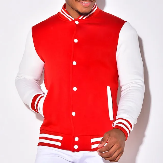 Men’s Lightweight Jacket Bomber Jacket Varsity Jacket Outdoor Daily Wear Warm Fall Winter Color Block Fashion Streetwear Stand Collar Regular Black Wine Red Purple Light Grey Jacket a591a4ac45dae0981dec9f26687d081e