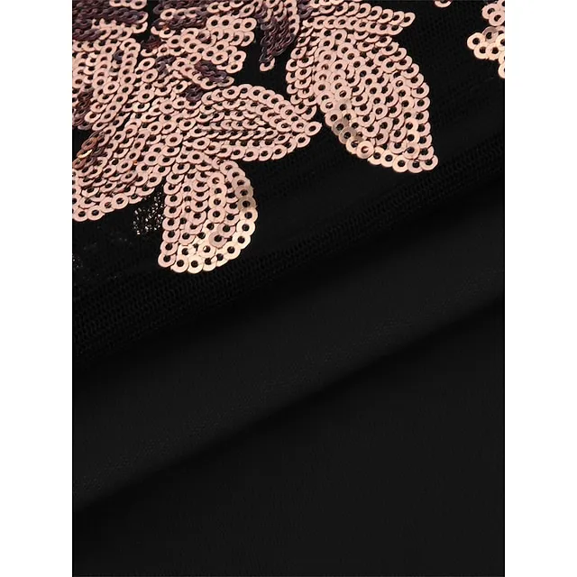 Women’s Party Dress Cocktail Dress Wedding Guest Dress Midi Dress Black Red Long Sleeve Floral Ruffle Spring Fall Winter V Neck Formal Winter Dress Wedding Guest Birthday S M L XL XXL a91e54fe3dd5a2bfda889a1769bd00e1